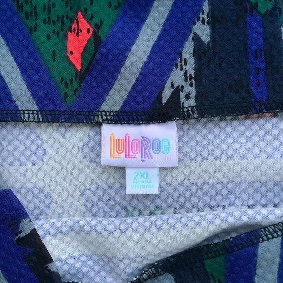 LuLaRoe Multicolor Triangle Pattern Pencil Skirt - Picture 3 of 4